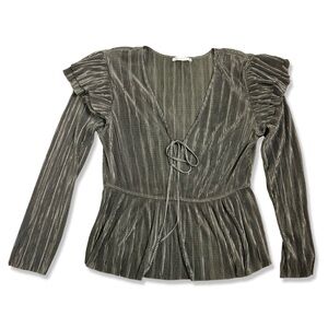 ⭐️ZARA Black Ruffle Pleated Top